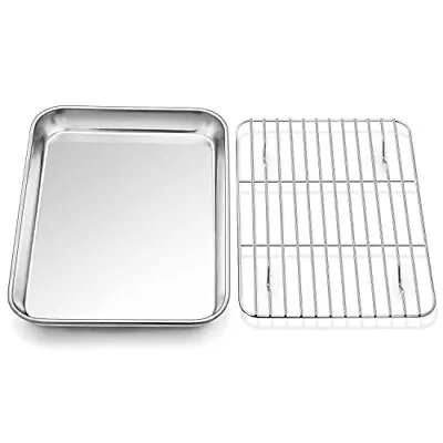 P&P CHEF Toaster Oven Pan With Rack Set Stainless Steel  Assorted Sizes  • $14.47