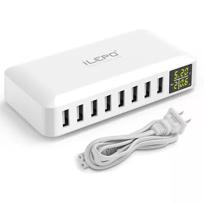 8 Ports  USB  50W 8A Multi Port USB Hub With LCD Display  N5V2 • $31.02