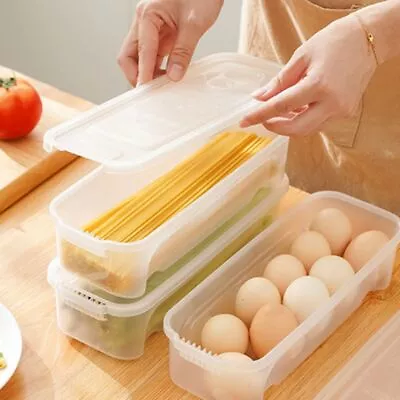 Transparent Microwave Pasta Cooker Rectangle Noodle Cooking Box  Home • £6.55