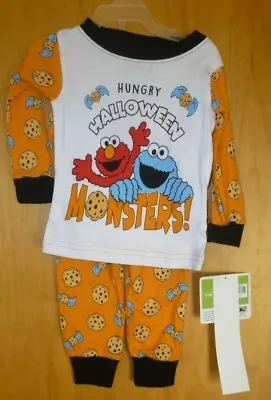 New Boy 9 Months Halloween Elmo Cookie Monster Pajamas 2 Piece Set Shirt Pants  • $7