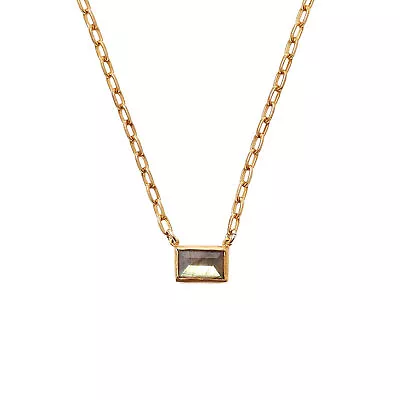 Chan Luu Rectangle Tab Pendant Necklace In Labradorite And Gold • $125