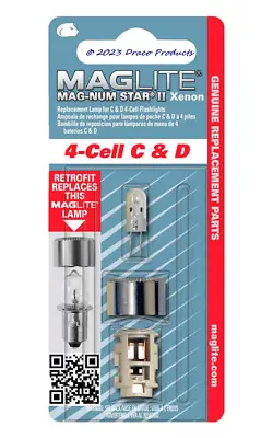 Maglite 4 Cell C & D Replacement Maglight Bulb MAG-NUM Star II Xenon + LED INFO • $13.62