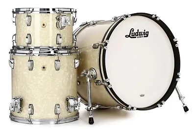 Ludwig Classic MapIe Vintage White Marine 3-pc. Downbeat Shell Pack 20/12/14 • $2399