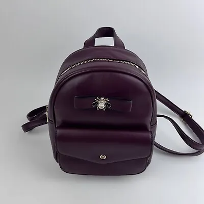 Red LA Terre PETA Approved Vegan Backpack Purse With Rhinestone Bumble Bee • $24.99