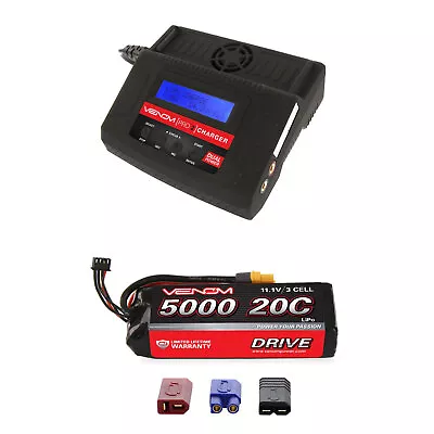 Venom 20C 3S 5000mAh 11.1V LiPo Battery With Pro 2 Charger Combo • $141.98