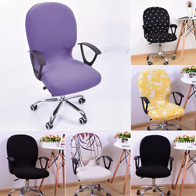 $11.27 • Buy Swivel Computer Chair Cover Stretch Removable Office Seat Protector Slipcover AU