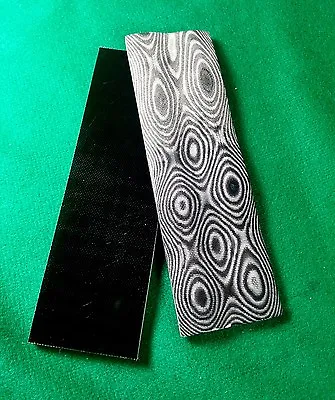 2 Pcs BLACK / WHITE LAYERED .187  G-10  KNIFE HANDLE MATERIAL SCALES   • $11.99