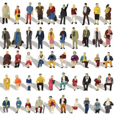 100pcs HO Scale Seated Standing People 1:87 Figures Passenger Model Accessory • $23.99