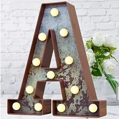 LED Marquee Light Up Letters Industrial Vintage Style Lighted Letters Rust Metal • $16.16