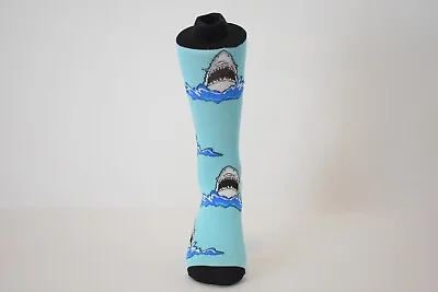 Men's Fun Crew Socks Shark Shoe Size 6-12.5 • $9.99