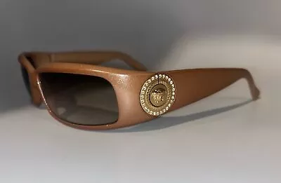 Versace 4044-B Sunglasses Brown Gold Coin Medusa Swarovski Crystals OG Locs • $299.99