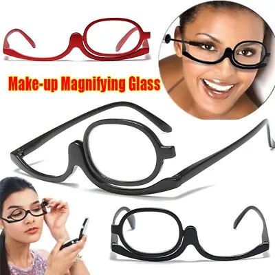 Women Flip Over Makeup Reading Magnifying Glasses Folding Eye +2.0 To +4.0 • £5.99