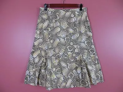 SK05625- J. JILL Woman 100% Cotton Paneled Flared Skirt Multi-Color Floral Sz 10 • $16.91