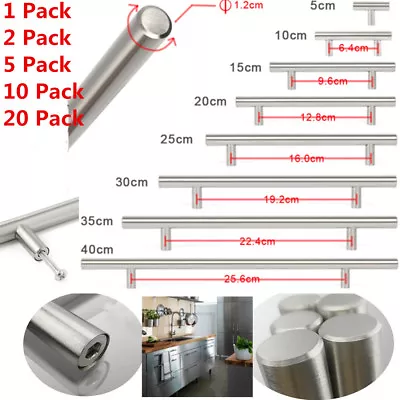 Brushed Nickel Cabinet Pulls Stainless Steel Drawer T Bar Handles 2 -12  Lot • $5.39