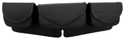 Black Leather Plain Fairing Windshield Bag Pouch For Harley Touring 07308 • $59.90