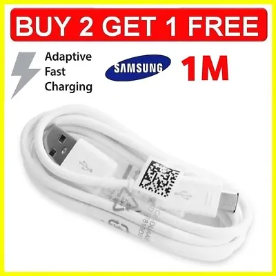 Fast Charger 1M USB Data Sync & Cable Lead For Samsung Galaxy S5 S6 S7 & Edge • £2.99