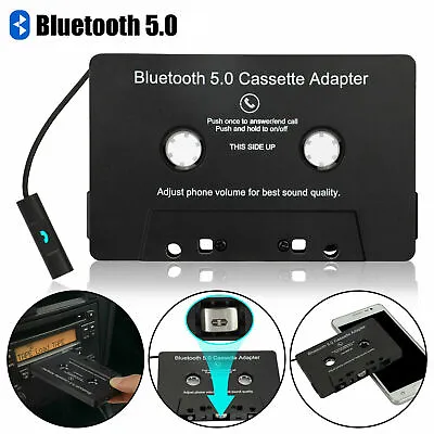 Car Audio Stereo Cassette Tape Adapter To Aux For Iphone Samsung Bluetooth 5.0 • £14.45