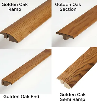 Solid Oak Threshold Door Bar Trims Strip For Wood Floors Ramp T Bars Ends & More • £74.99