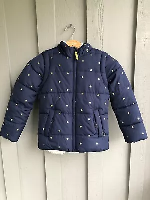 MINI BODEN Winter Jacket Coat Hood & Vest Polka Dot Girls Size 7-8 Yr Snowgear • $50