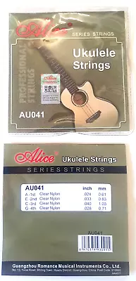 Ukulele Strings  A E C G - Clear Nylon - 0.024-0.028 -AU041- TWO PACKETS . • $9.95