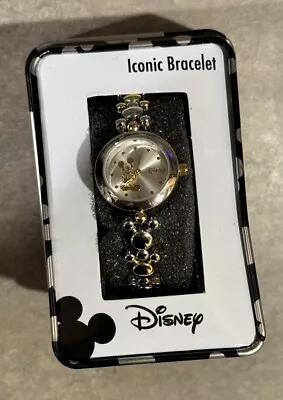 Disney Iconic Bracelet Watch Silver Gold  Mickey Mouse Berger Co NIB • $21.20