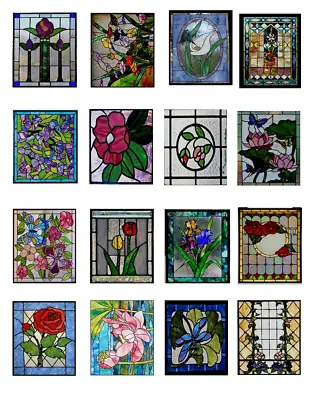 Dollhouse Miniature 1:12 Stained Glass Windows Clear Window Vinyl Stickers 1:12 • $9.49