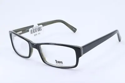 Tempo MP1007 Black Rectangle Men Full Rim 55-19-145 Eyeglasses Frames • $19.95