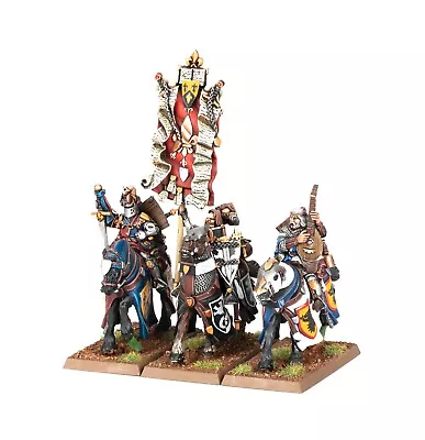 Warhammer TOW Bretonnia Questing Knights Command (3) NEW BOX Metal/Plastic • $79.99