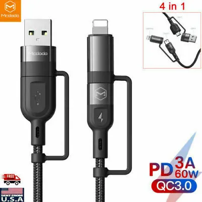 $12.29 • Buy  AICase Data Cable USB-C Type-C To Type C USB Charger 4 In 1 Multi Fast Charging