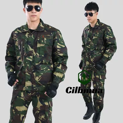 Men Cotton Military Cargo Pants Set Tactical Camouflage Outdoor Work Clothes 1PC • $50.35