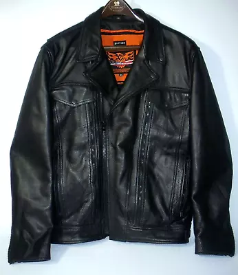 Original Milwaukee Mens Size XL Leather Motorcycle Jacket Vented Zip Out Liner • $245.65