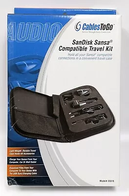 NOS AUDIO CablesToGo SanDisk Sansa Cable Kit 35518 USB DC Car Charger Brand New  • $22