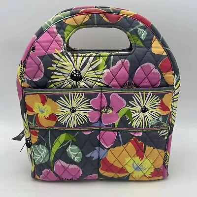 Vera Bradley Lunch Break Tote Jazzy Blooms Multicolor Outside Pockets Cotton • $12.99