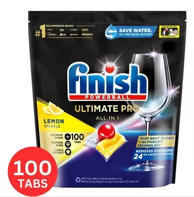 Finish Powerball Quantum Ultimate Pro Dishwashing Lemon Sparkle 100 Tablets • $72