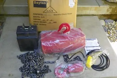 NEW 115 VOLT Dayton 2GXH8 Electric Chain Hoist 2 Ton 20ft Lift 8fpm 4000lb • $2999.99
