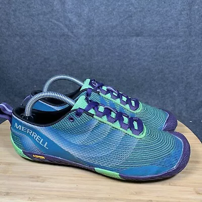 Merrell Vapor Glove 2 Women Size 6 Minimalist Running Shoes Sneaker Green Blue • $34.99