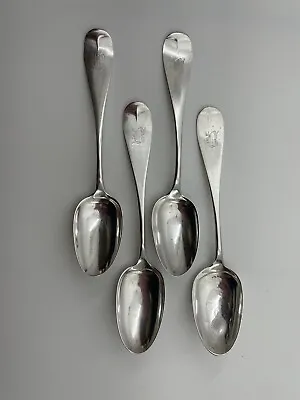 Sterling Silver Teaspoons A. A. Meade Montpelier VT Engraved  B  C. 1850 • $100