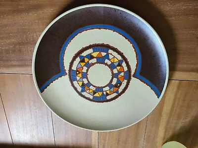 Vintage Mikasa Indian Feast Painted Desert 12.5  Serving Chop Plate Rare Japan • $39.99