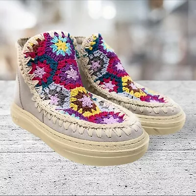 Mou Eskimo Crochet Upper Natural Fibre Materials Sneaker Size 37 Retail $325 • $245.97