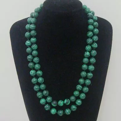 8mm 10mm 12mm Green Malachite Round Gemstone Beads Necklace 18-36 Inches AA • $11.69