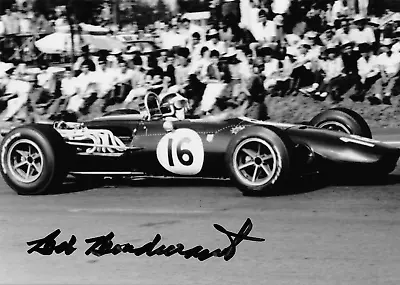 Bob Bondurant (1933-2021) AAR Eagle Mexican Grand Prix 1966 Signed Photograph 3 • $31.13