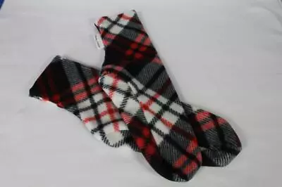 New Fleece Socks Red Black Plaid Men's Choose Size • $9.99