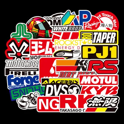 $7.99 • Buy 50 PCS JDM Stickers Pack Car Motorcycle Racing Motocross Helmet Vinyl Decals Lot
