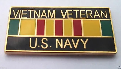 VIETNAM VETERAN US NAVY (1-1/16 ) Military Hat Pin 15628 HO • $9.88
