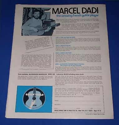 Marcel Dadi Pickin' Magazine Photo Clipping Vintage December 1975 • $14.99
