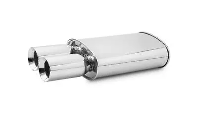 Exhaust Muffler - STREETPOWER Oval Muffler W/ Dual 3.5  Round Tips (3  Inlet) • $289.71