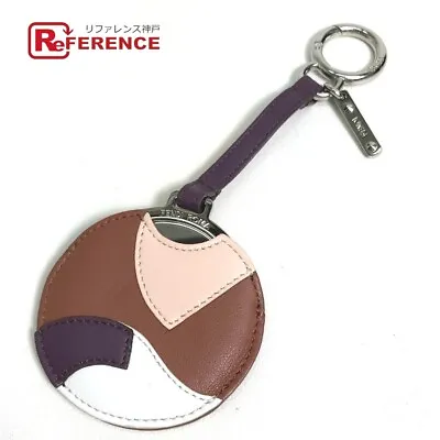 FENDI 150243501 Mirror Cover Bag Charm Key Chain Leather Ladies Multicolor • $427.76