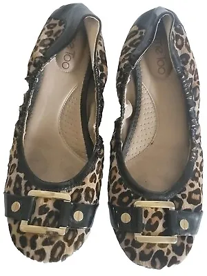 Adam Tucker Me Too Lysette9 Leopard Ballet Flats Calf Hair Shoes Size~9M • $27