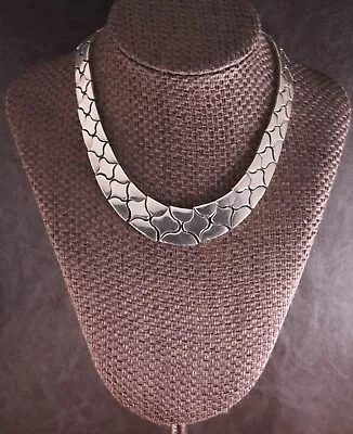 TAXCO TJ-21 Salvador Juller Garcia Puzzle Collar Necklace Heavy Sterling Silver • $149.95