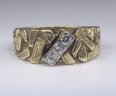 $1395 • Buy Jose Hess Vintage Nice Design 14k Yellow Gold .15ctw G-VS Diamond Ring Sz 8